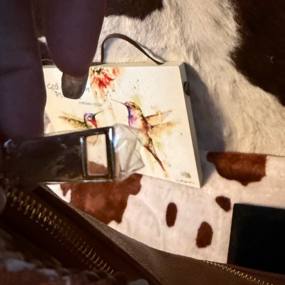 Moda Luxe Cognac Braided-Trim Shoulder Hobo - Picture 7 of 9